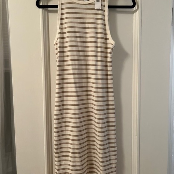 NWT Old Navy Fitted Striped Rib-Knit Mini Tank Dress size M - Picture 2 of 3